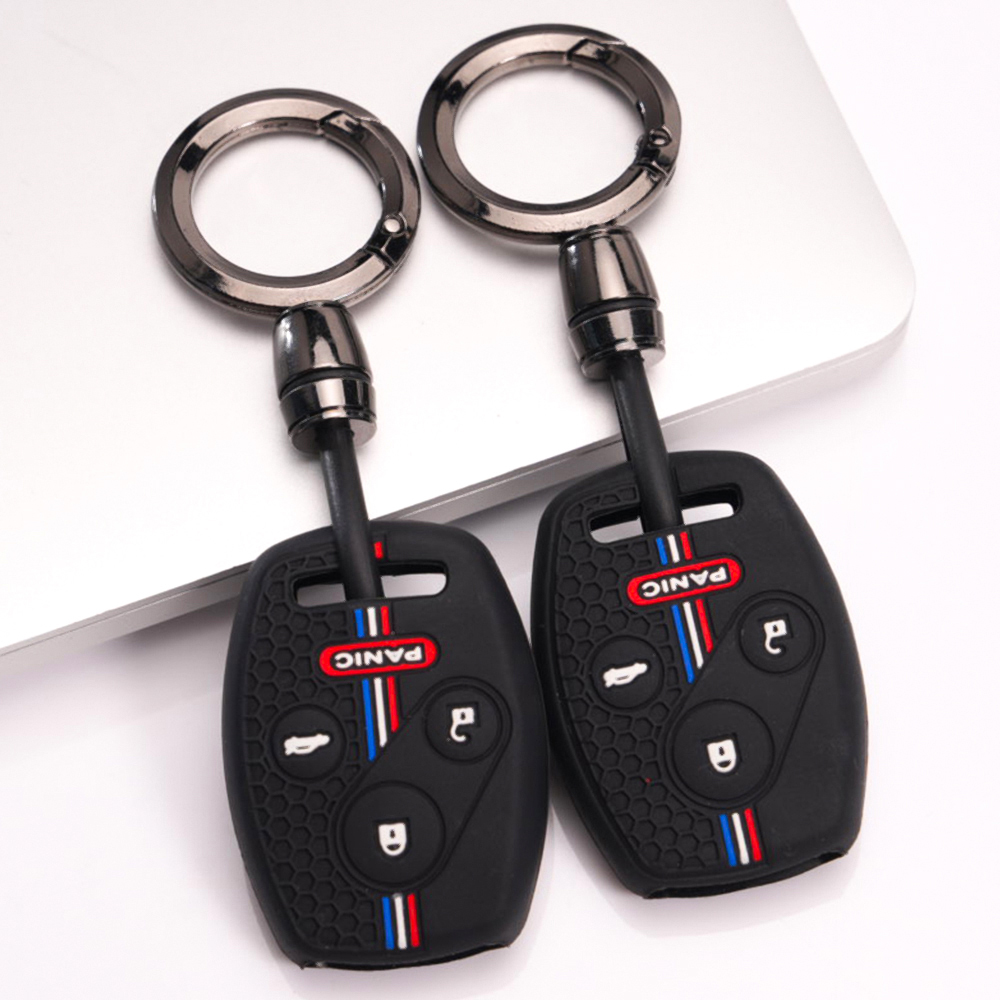 Cr Touch - ホンダ・シビック、アコード、CR-V、HR-V、フィット、シティ、ジャズ、オデッセイ、パイロット、ヴェゼル、XR-V用スマートキーシェル（キーチェーン付き）。ソフトタッチで高品質。
