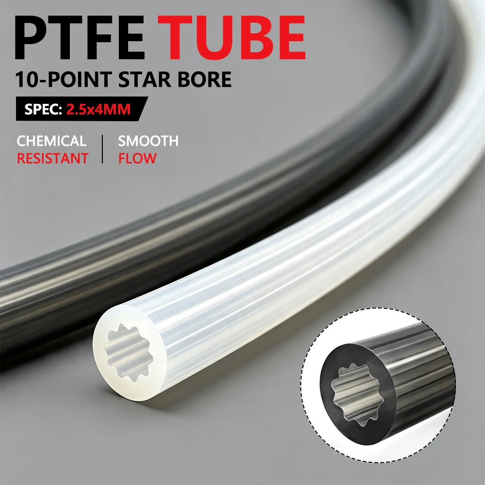 Ptfe Tube - 高温対応PTFEチューブ 4x2.5mm、星形の耐腐食性テフロンチューブ。ボウデン式3Dプリンターの押出機用フィラメントガイド。