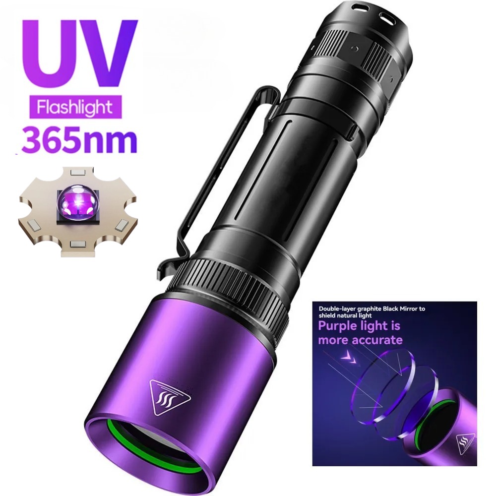 Uv Resin - 365nm ハイパワー UV 懐中電灯ブラックミラーパープルランプ検出トーチ充電式ペット尿樹脂硬化検出