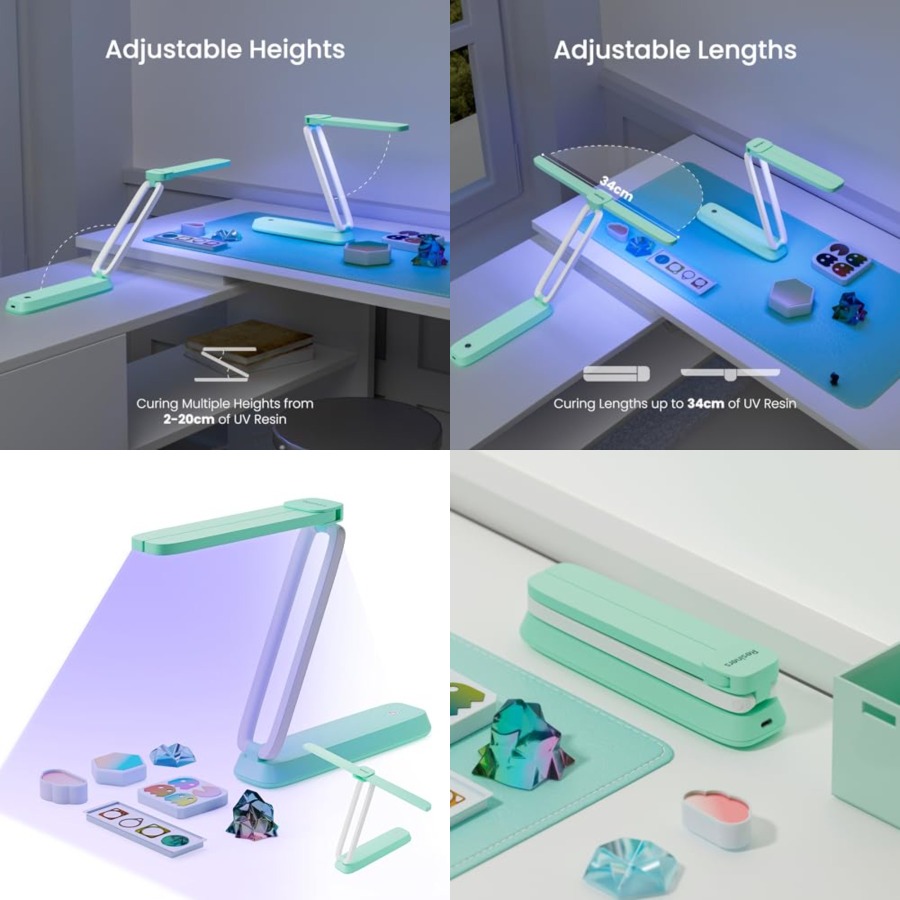 Uv Resin - AirWave Pro UVライト レジン硬化用、UVレジンライト、ワイヤレス＆充電式UVランプ、3-in-1多機能、折りたたみ式ブラックライトウルトラ