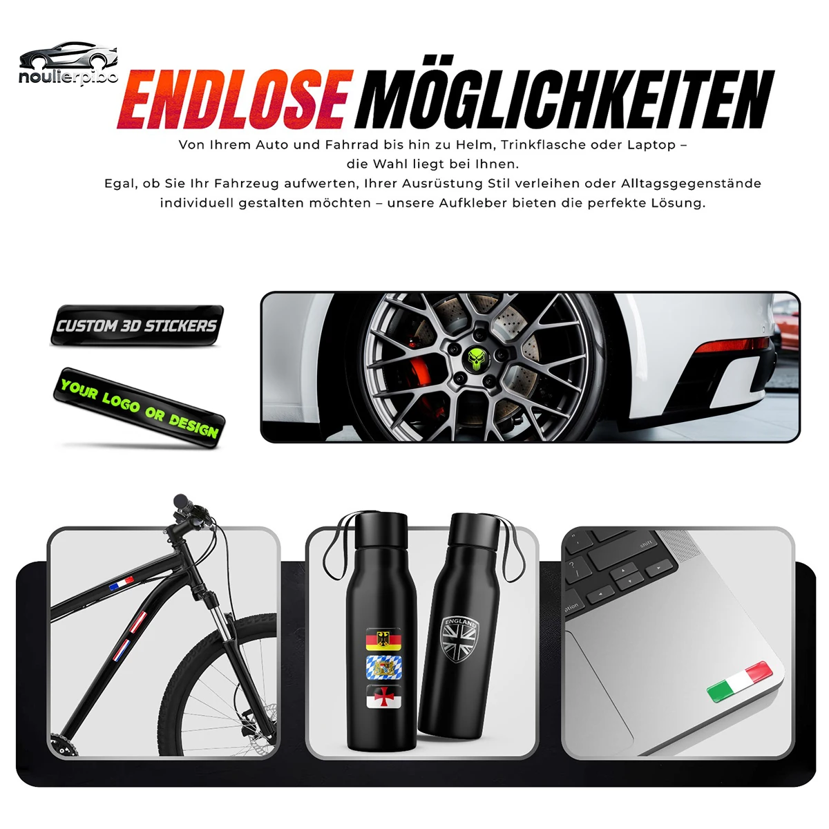 カスタム3Dレジン製カーステッカー。オリジナルロゴや写真を入 - Uv Resin のレビューと価格