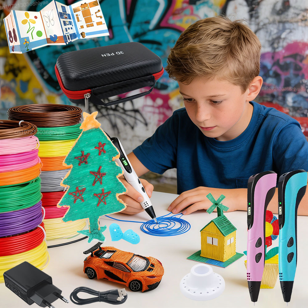 子供用3Dプリントペン LEDスクリーン付き カラフルなPL - Pla Filament のレビューと価格