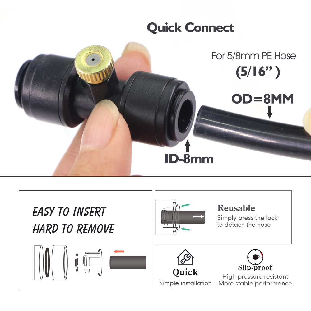 0.1-1mm 真鍮製スプレーノズル、ティーコネクター付き、 - Nozzle Brass のレビューと価格