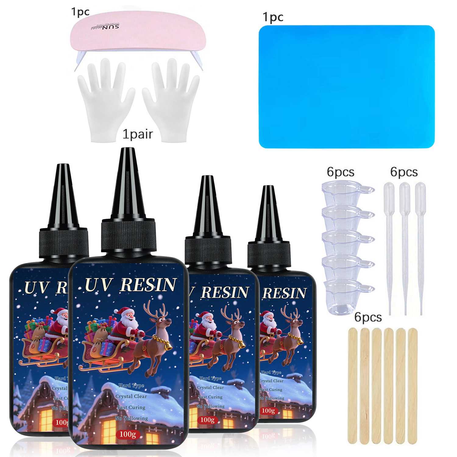 100-1000g クリスマス透明UVレジン ハードタイプ  - Uv Resin のレビューと価格