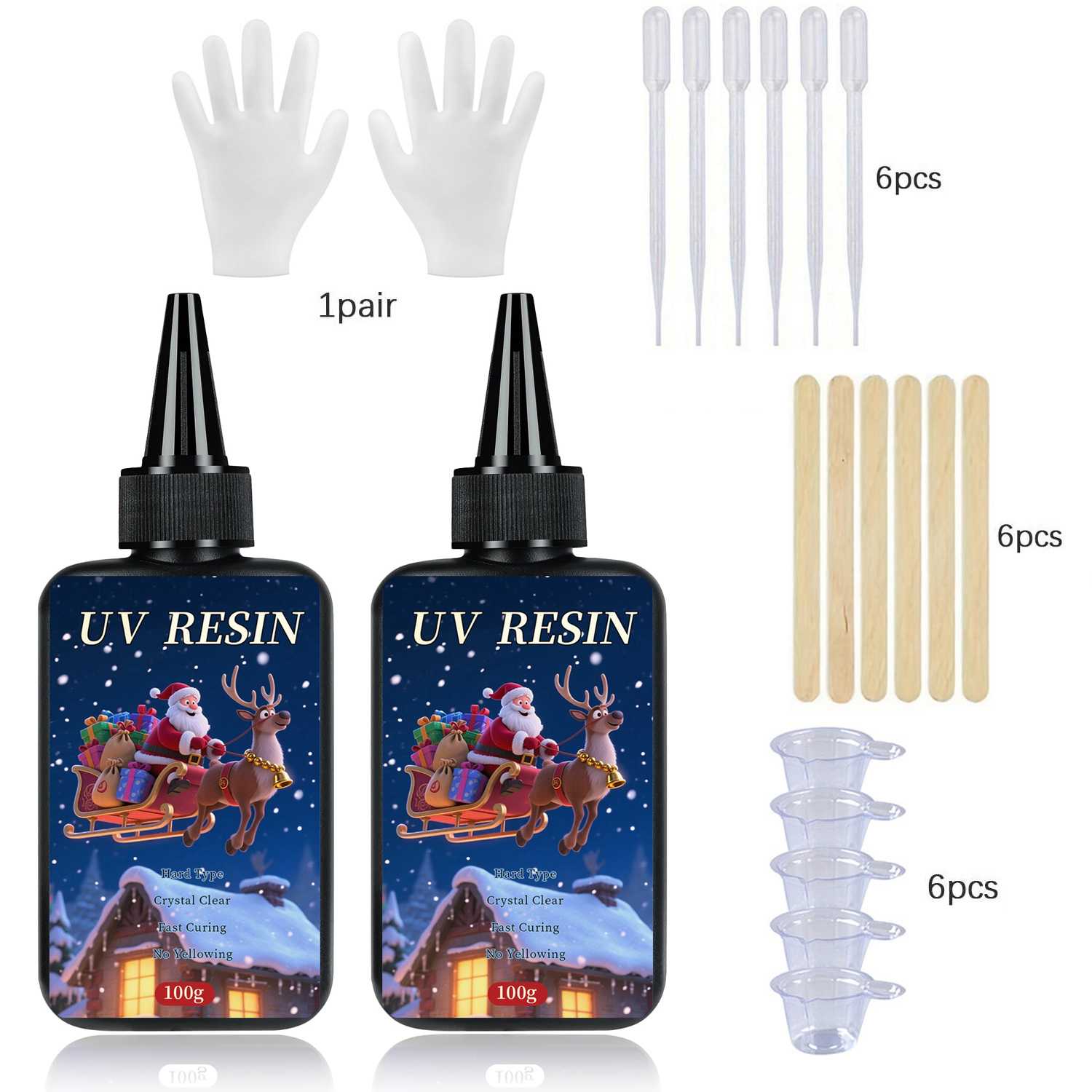 100-1000g クリスマス透明UVレジン ハードタイプ  - Uv Resin のレビューと価格
