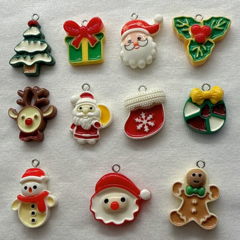 10 個クリスマス漫画シリーズ樹脂ペンダント DIY ジュエ - Resin のレビューと価格
