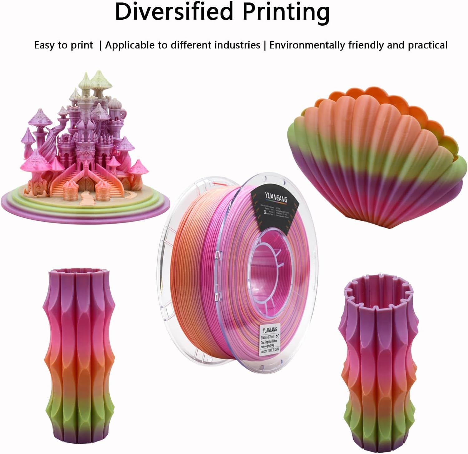 シルクレインボーPLA 3Dプリンターフィラメント 10kg - Filament 1.75 のレビューと価格